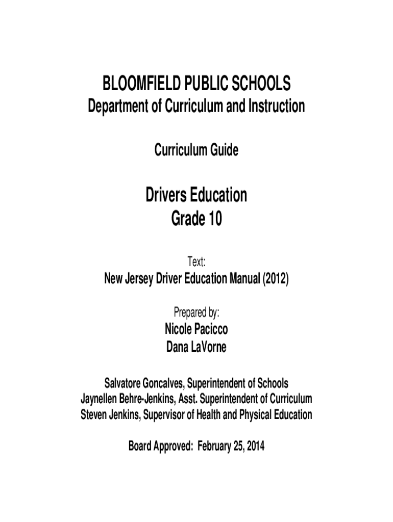 Fillable Online Drivers Education Grade 10 Fax Email Print pdfFiller