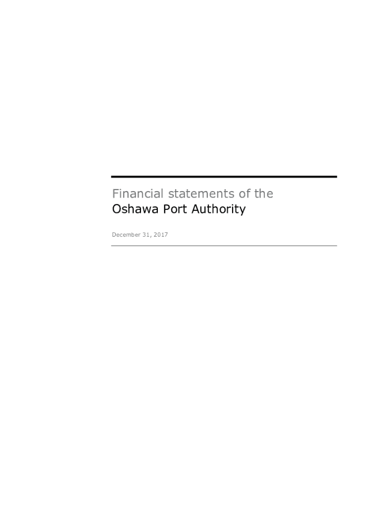 Fillable Online Financial statements of the Oshawa Port Authority Fax