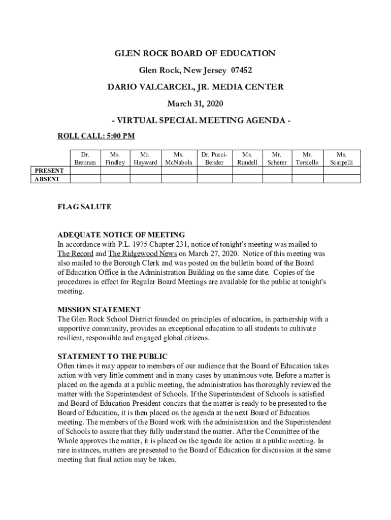 Fillable Online Glen Rock Public Schools is on Facebook. Fax Email