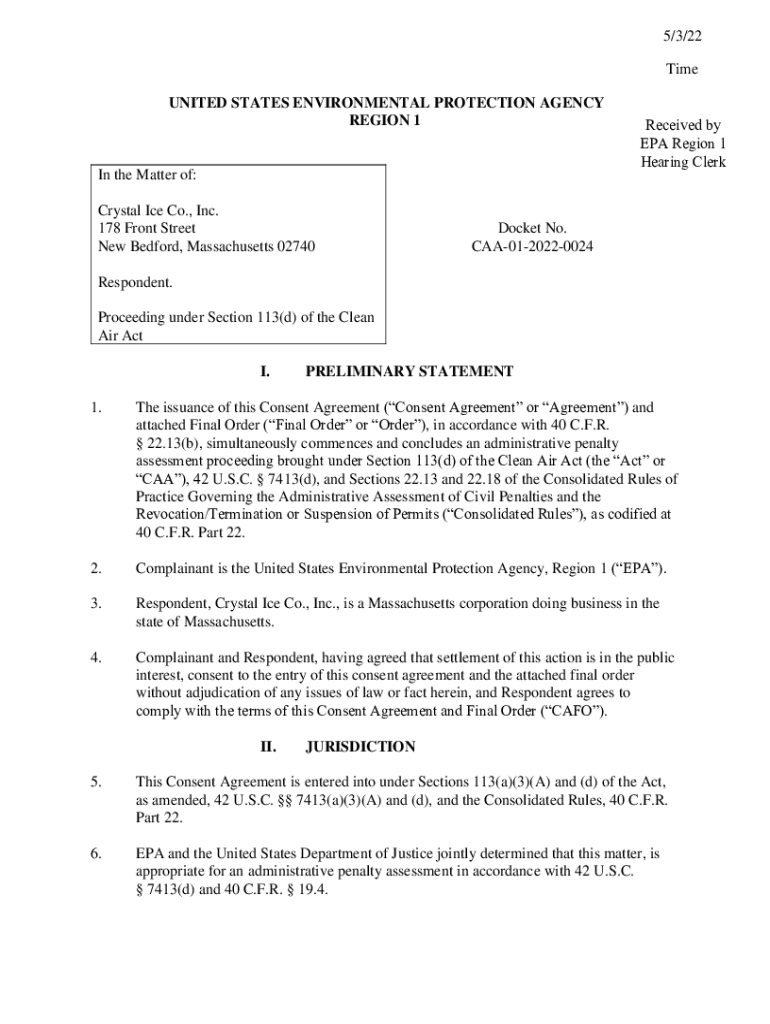 Fillable Online yosemite epa Crystal Ice Co., Inc. 178 Front Street New