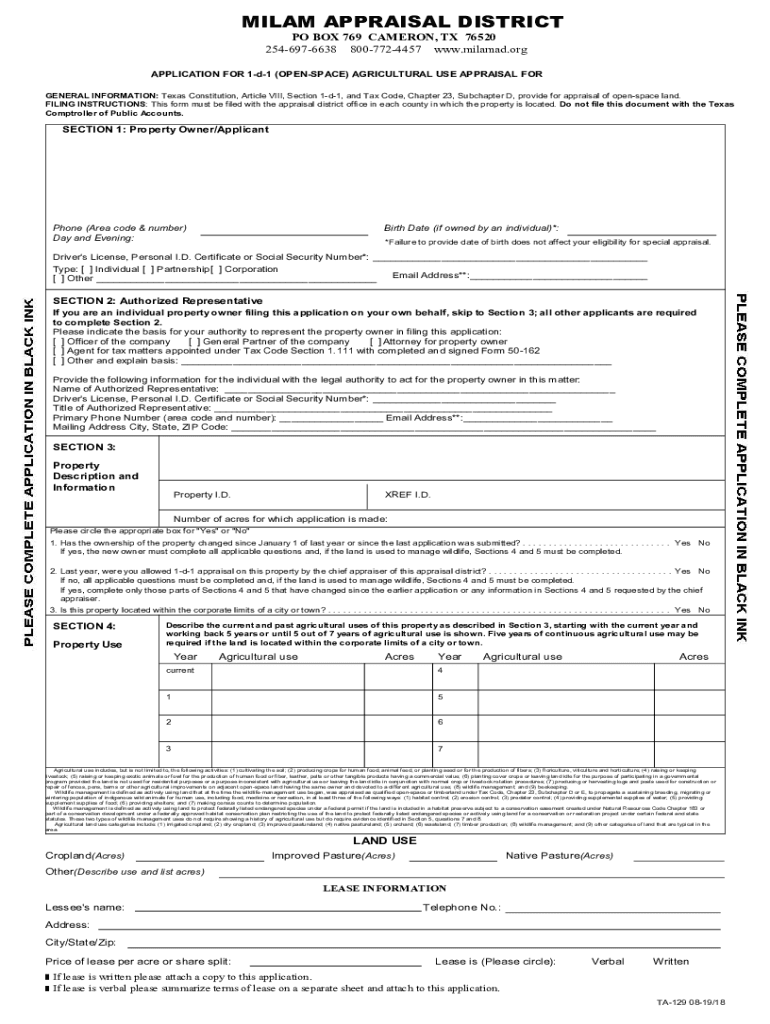 Fillable Online Milam County Tax Assessor/Collector Fax Email Print
