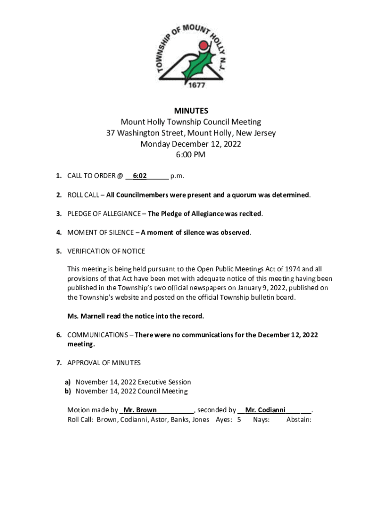 Fillable Online TOWNSHIP OF MOUNT HOLLY PLANNING YouTube Fax