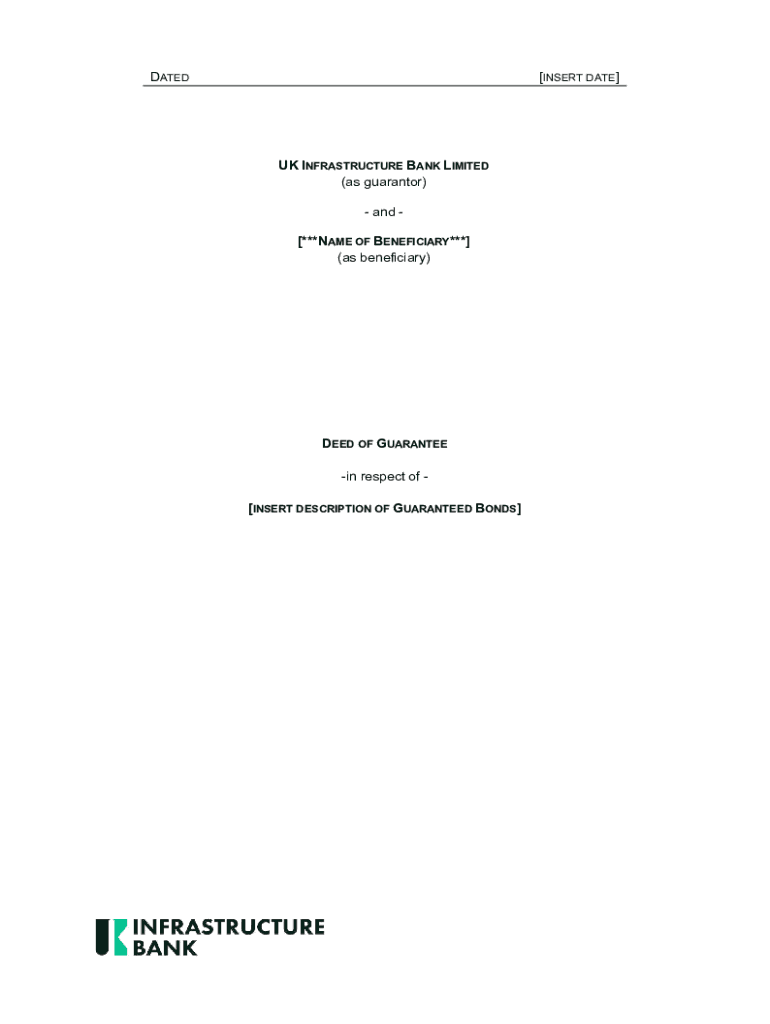 Fillable Online TemplateGuaranteeforbondswithtrusteeUKIB
