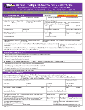 Fillable Online Charter Schools / Charleston Development Academy Fax