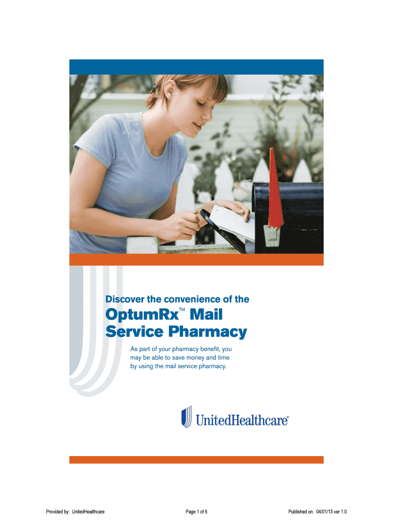 Fillable Online OptumRx Mail Service Pharmacy OptumRx Mail Service