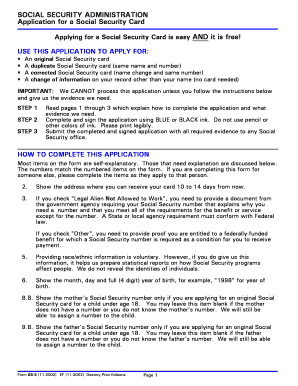 Fillable Online Social Security Card Application Fax Email Print