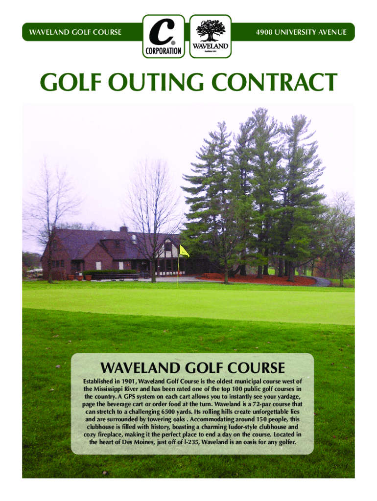 Fillable Online Iowa Files Fore! The History of Waveland Golf Course