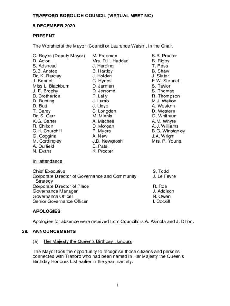 Fillable Online Trafford Council Fax Email Print pdfFiller