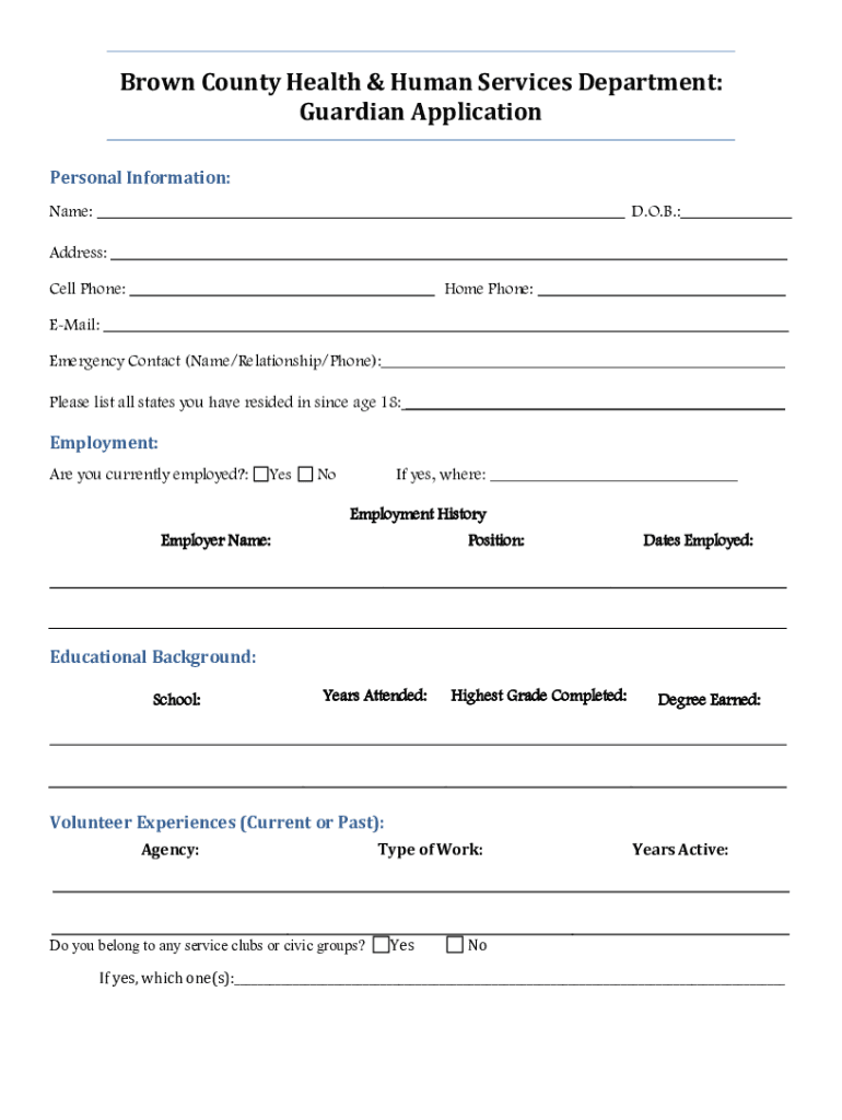 Fillable Online Brown County Ohio Health OH Fax