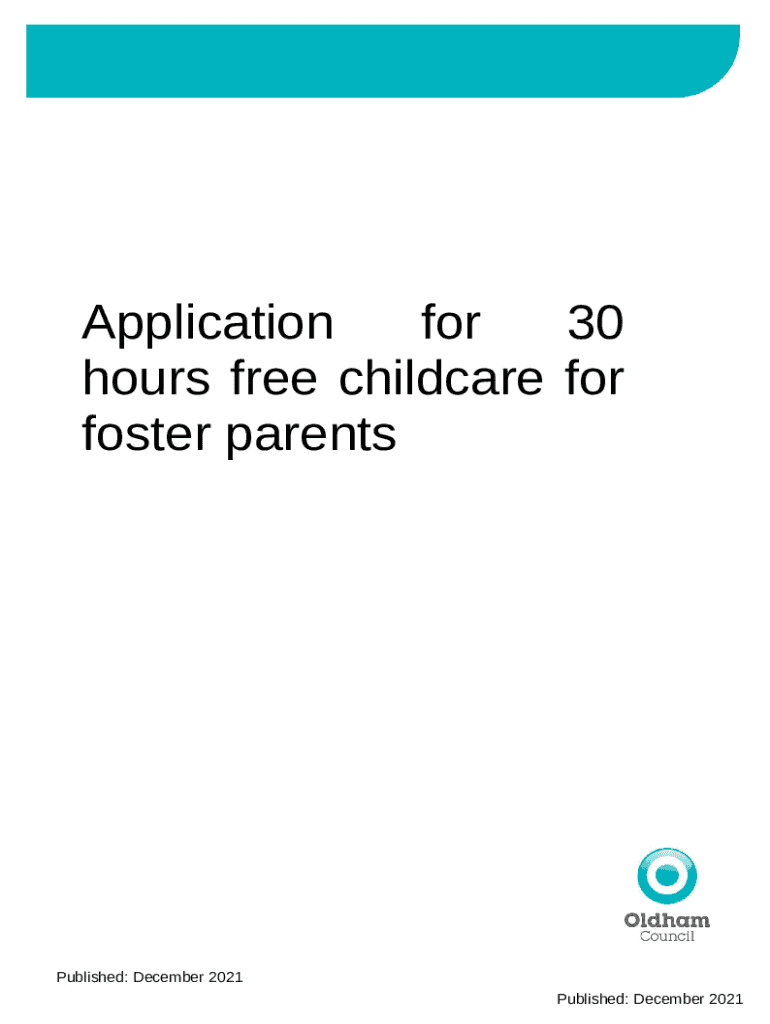Free childcare for foster carers (England and Wales) Doc Template