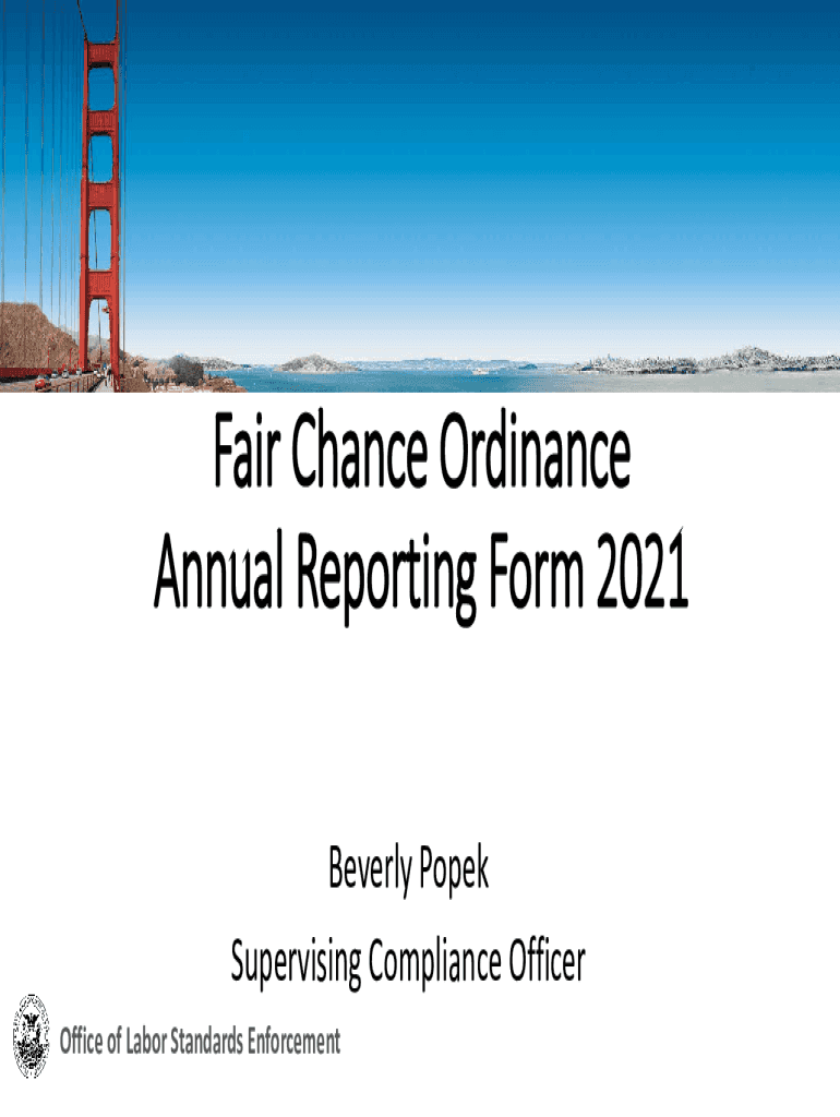 Fillable Online Fair Chance Ordinance Annual Reporting Form 2021 Fax