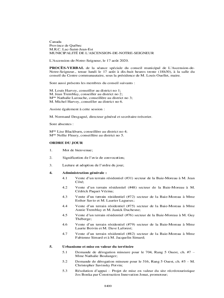 Remplissable En Ligne ville ascension qc MUNICIPALIT DE L'ASCENSIONDE