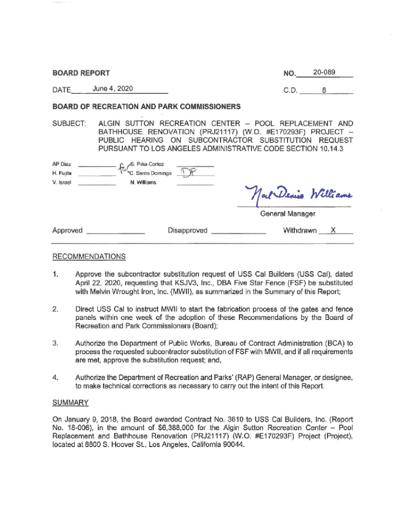 Fillable Online Lake City Community Center Major Maintenance Parks