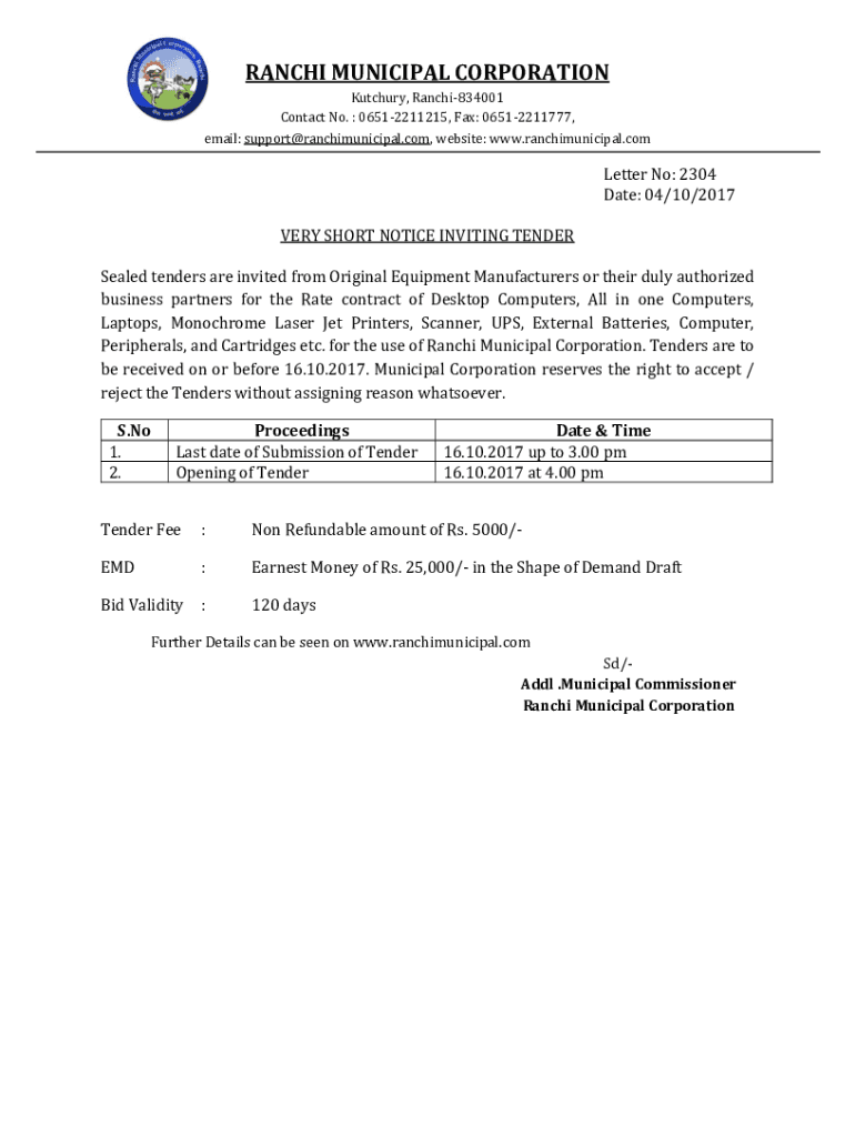 Fillable Online Ranchi Municipal Corporation RMC Fax Email Print