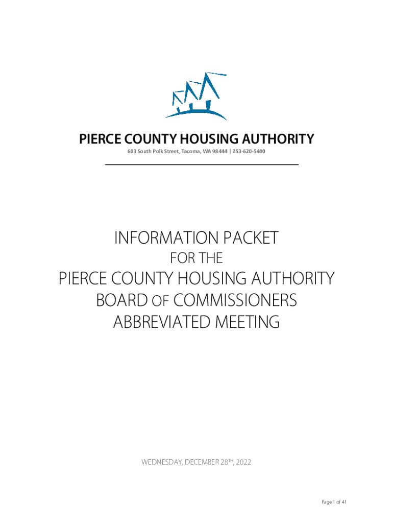 Fillable Online Current Clients and Residents Pierce County Housing