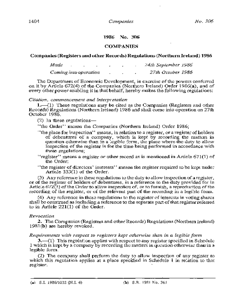 Fillable Online Schedule 9, Part 2 The Companies (Northern Ireland) Order Fax Email Print
