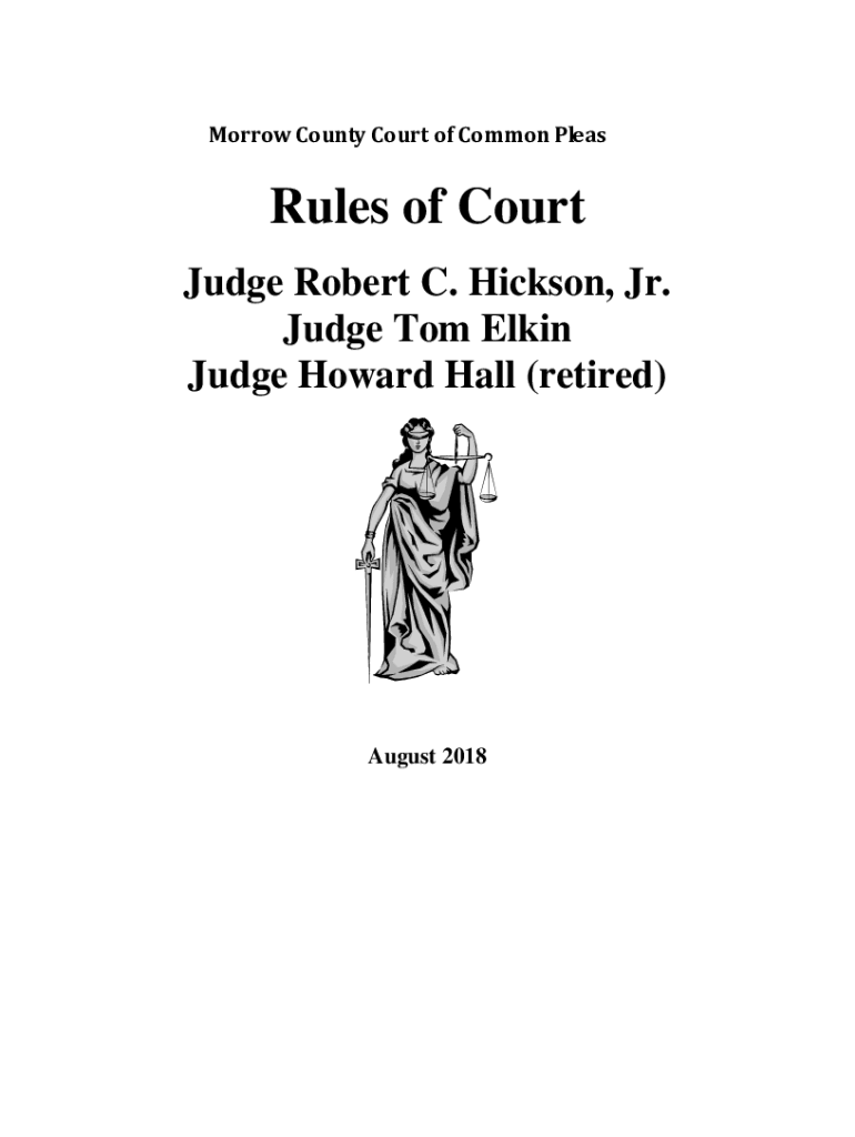 Fillable Online Morrow County Court of Common Pleas Rules of Court