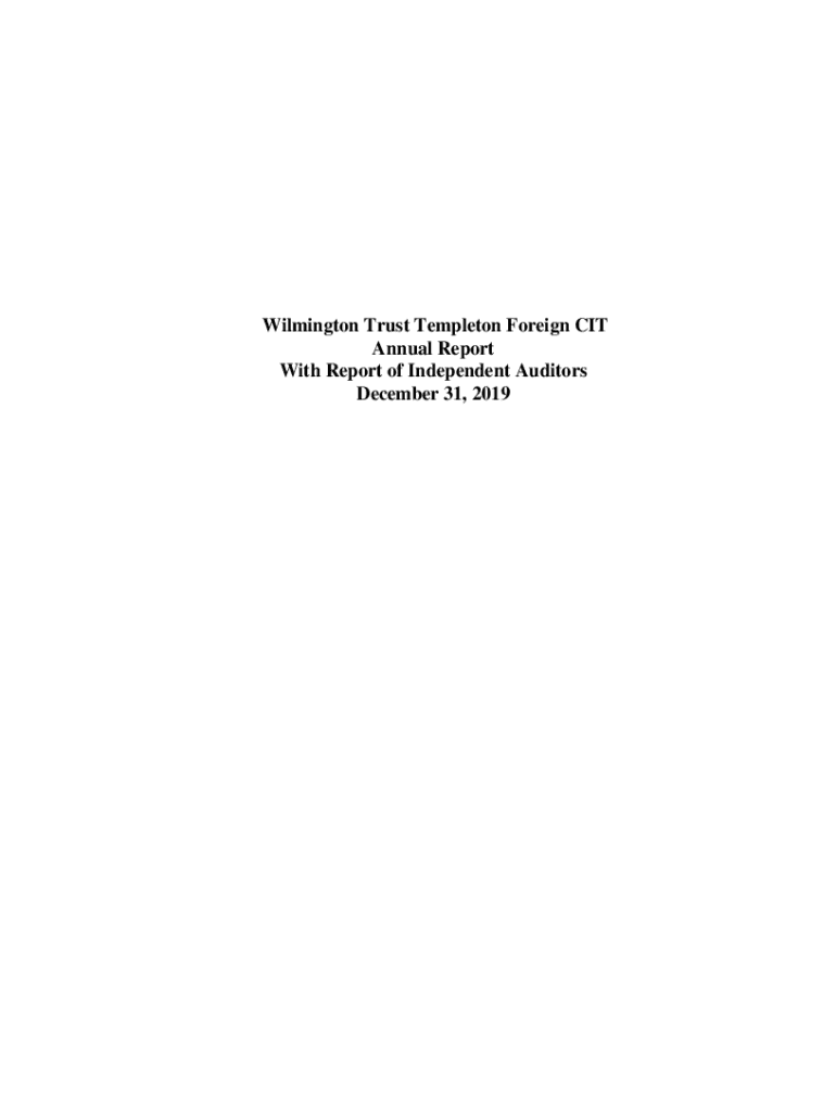 Fillable Online Templeton International Equity CIT Annual Report With Fax Email Print