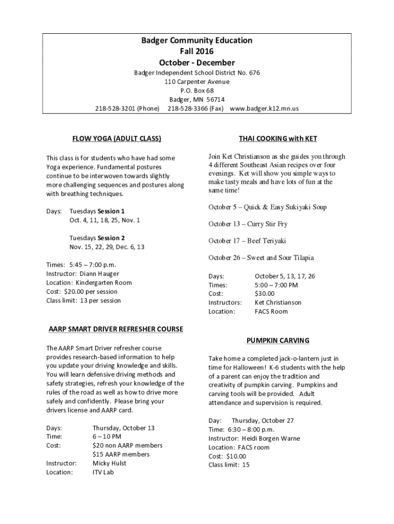 Fillable Online Badger Independent School District 676 / Homepage Fax Email Print pdfFiller