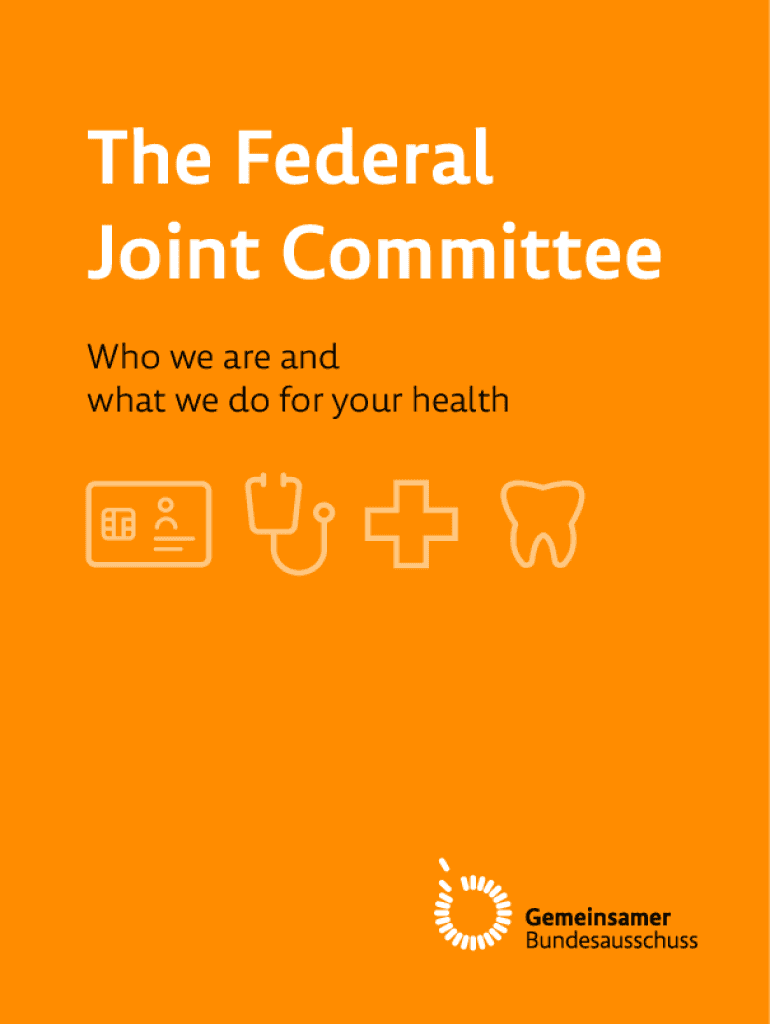 Fillable Online The Federal Joint Committee Who we are and what we do
