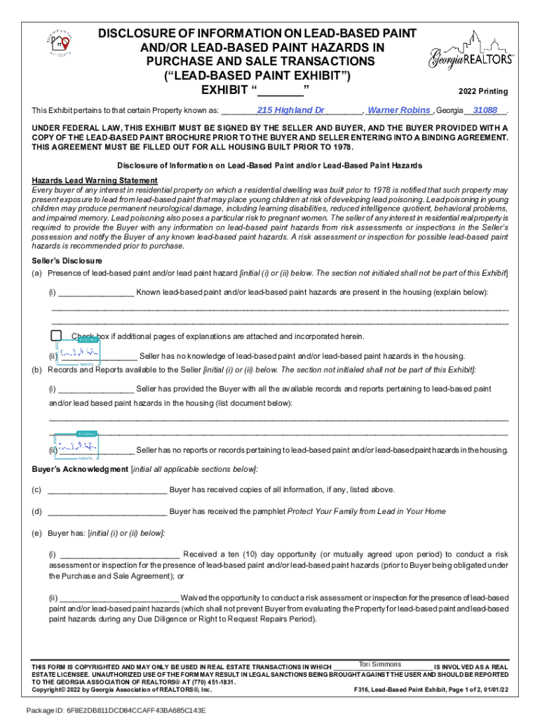 Fillable Online Seller Responsibility to Disclose LeadBased Paint
