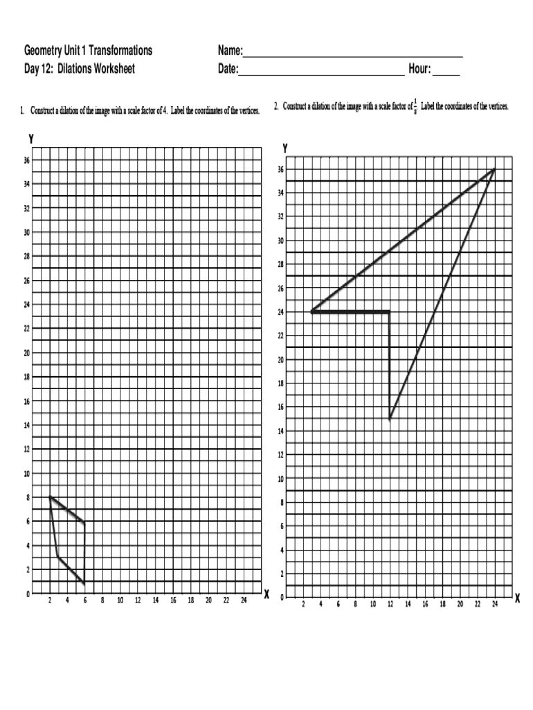 Fillable Online Dilation Worksheet Answer Key Fax Email Print - pdfFiller