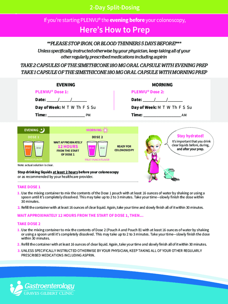 Fillable Online Plenvu Bowel Prep Instructions (patient handout view
