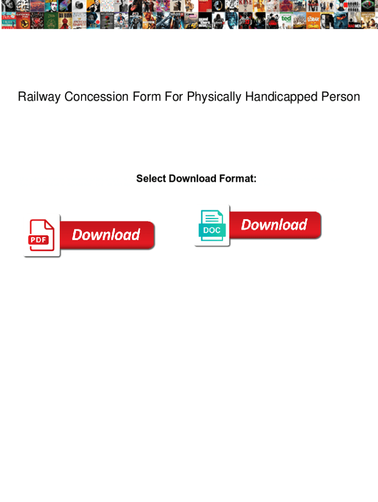 Fillable Online lppm ub ac Railway Concession Form For Physically