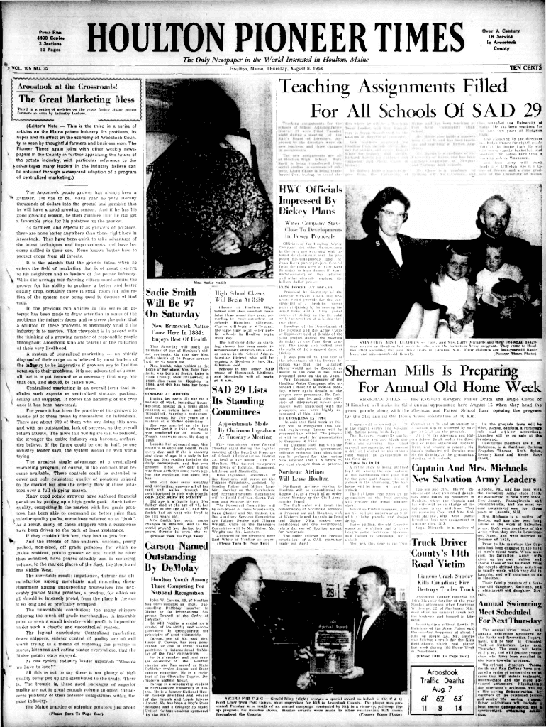 Fillable Online Map Houlton, Me. Aroostook County seat. Fax Email Print