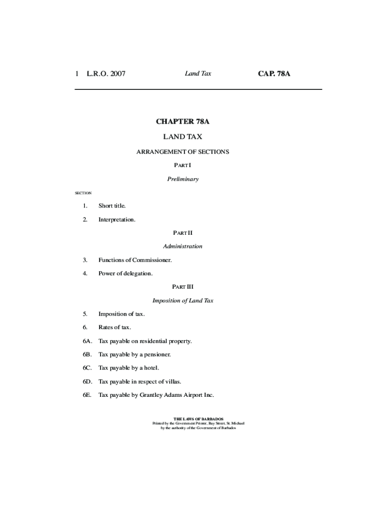 Fillable Online Cap. 78A Land Tax Fax Email Print pdfFiller