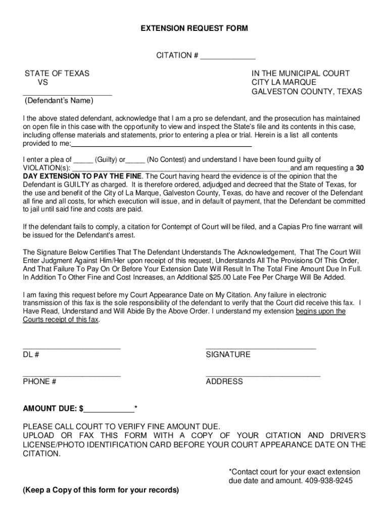 Fillable Online ci lamarque tx these forms may be used to request a