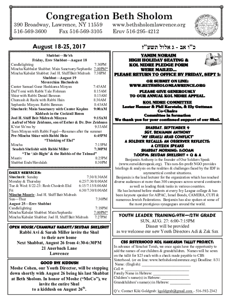 Fillable Online Shabbat CandleLighting Times for Lawrence, NY 11559