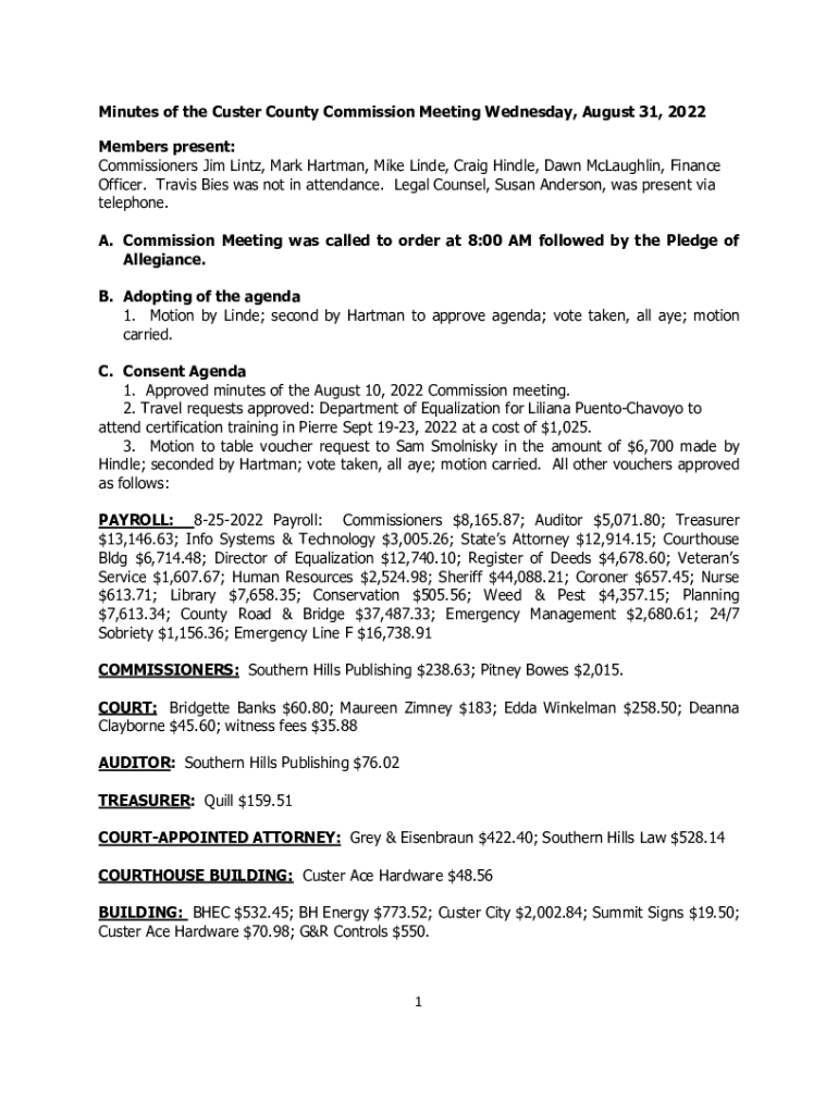 Fillable Online Commissioners Jim Lintz, Mark Hart Fax Email Print