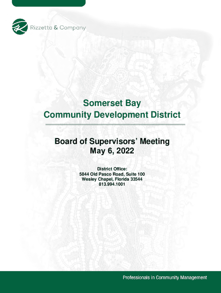 Fillable Online Community Development District Overview Somerset CDD