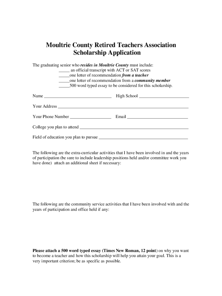 Fillable Online Moultrie County Retired Teachers Association