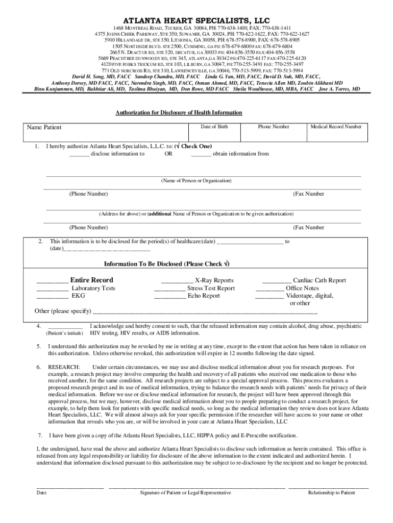 Fillable Online Cardiology in Tucker, GA Find a Doctor Emory