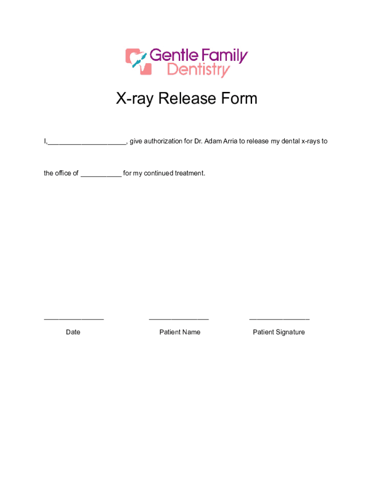 Fillable Online Xray Release Form Fax Email Print pdfFiller