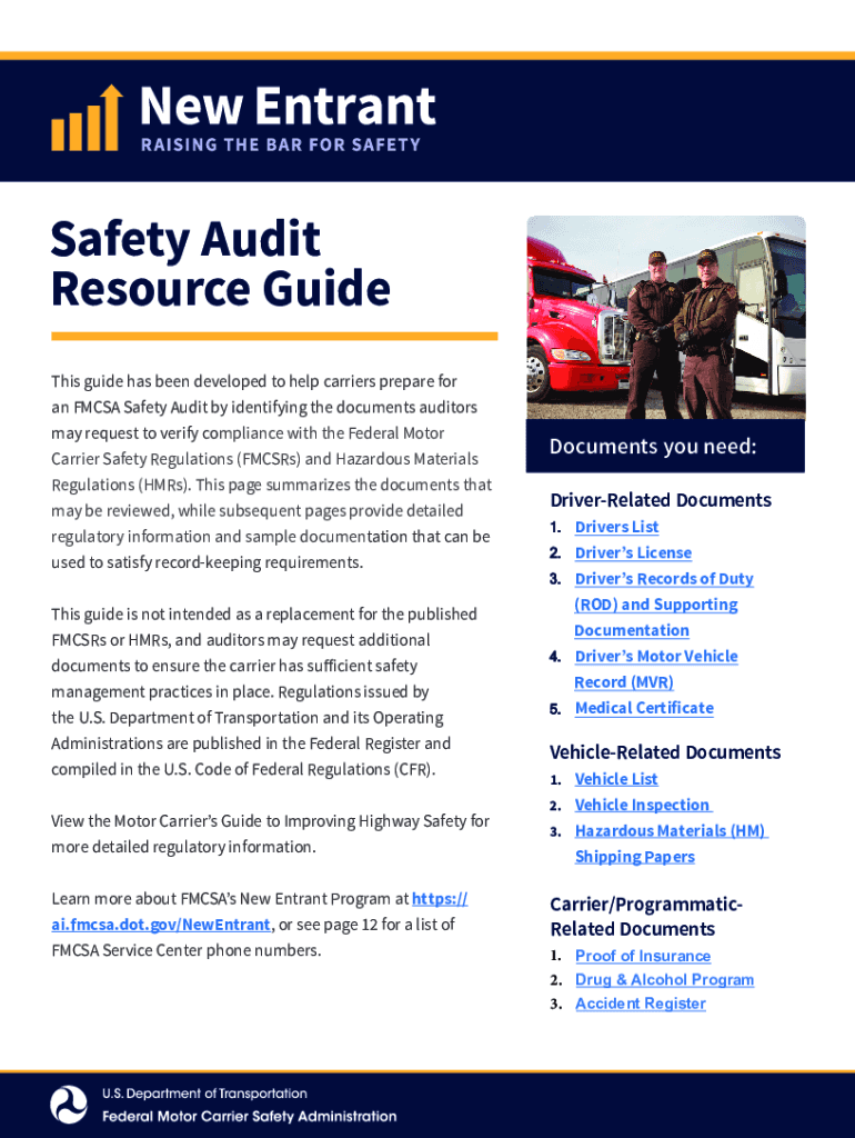 Fillable Online How To Prepare For A Comprehensive FMCSA Safety Audit