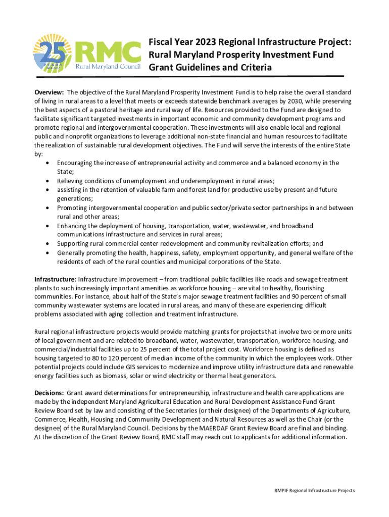 Fillable Online 2024 Rural Maryland Prosperity Investment Fund in