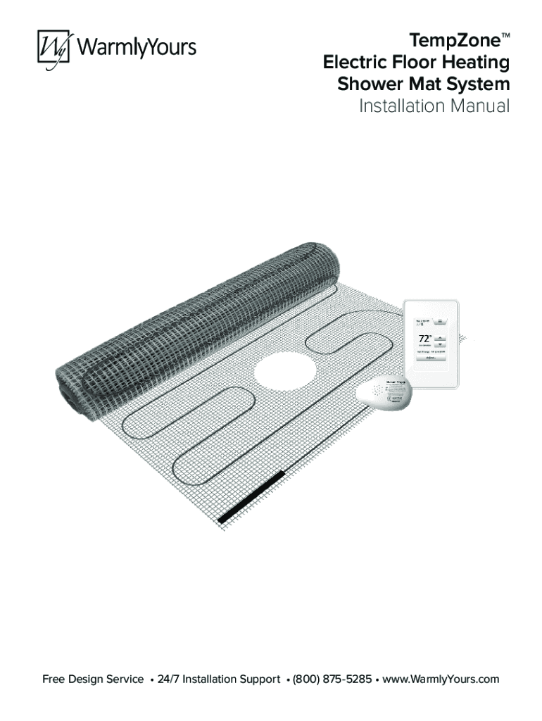 Fillable Online TempZone Electric Floor Heating Shower Mat System
