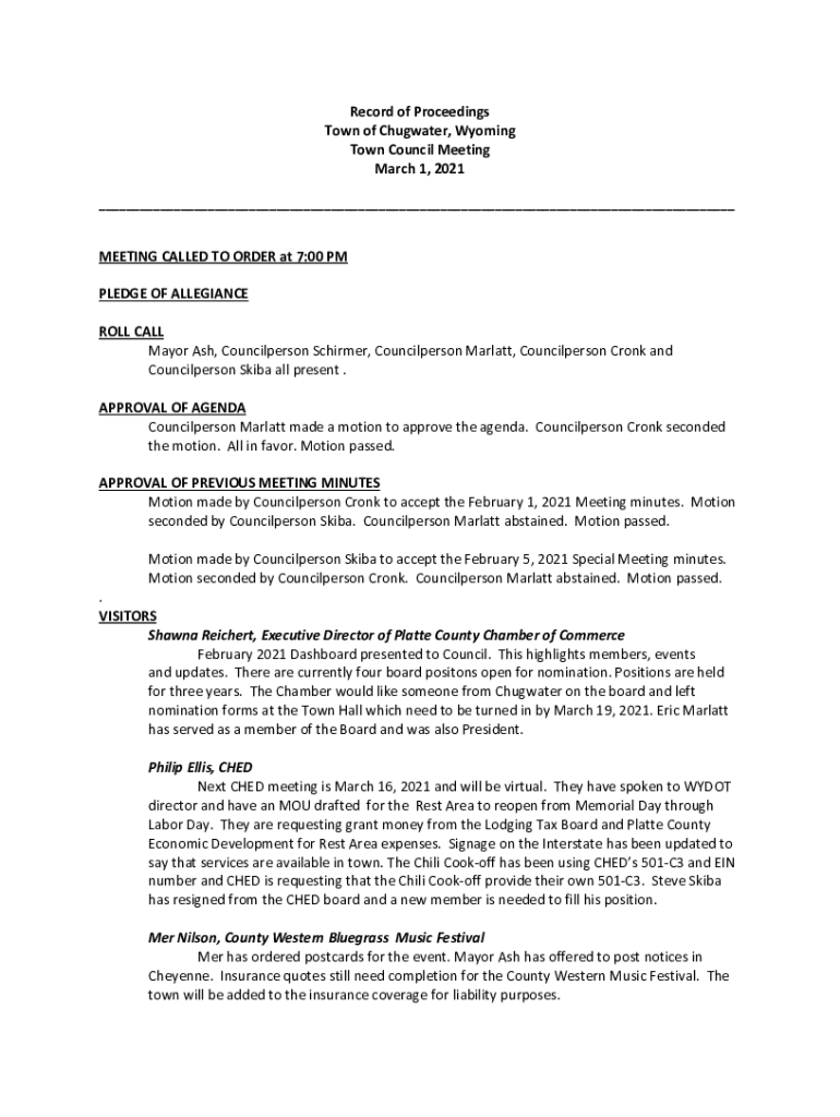 Fillable Online Green River City Council Members to Kick Off 2023