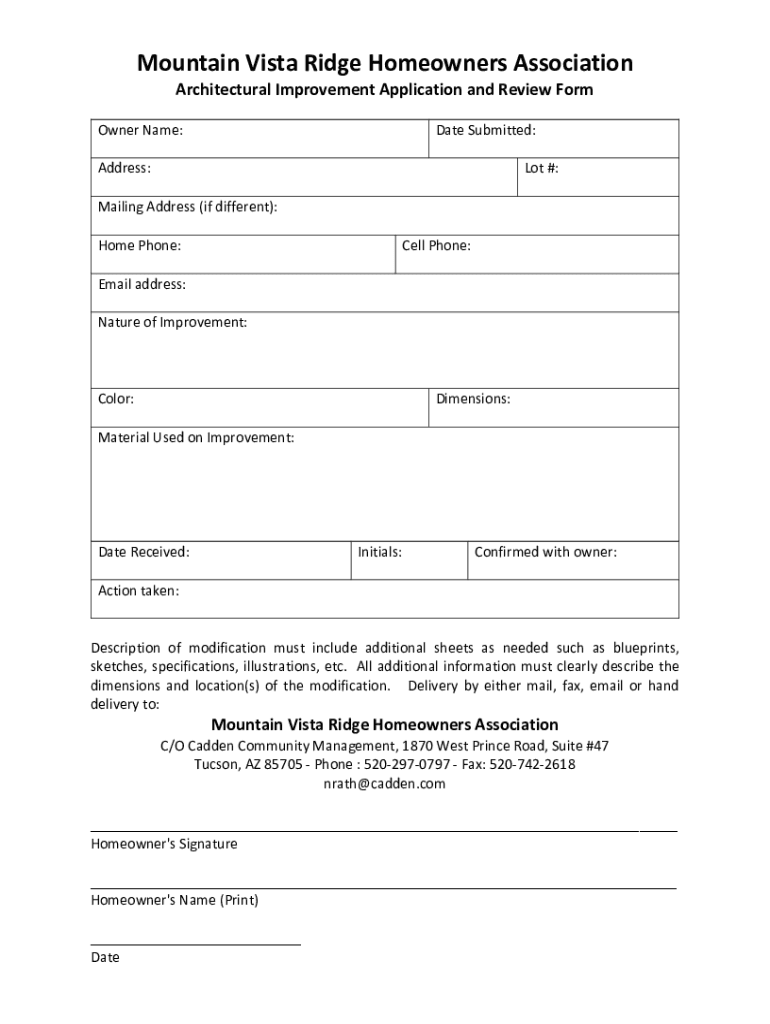 Fillable Online Community RulesMVCF Mountain Vista at Cedar Falls Fax