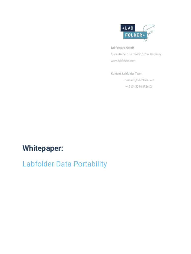 Fillable Online Labfolder Electronic Lab Notebook (ELN) Fax Email