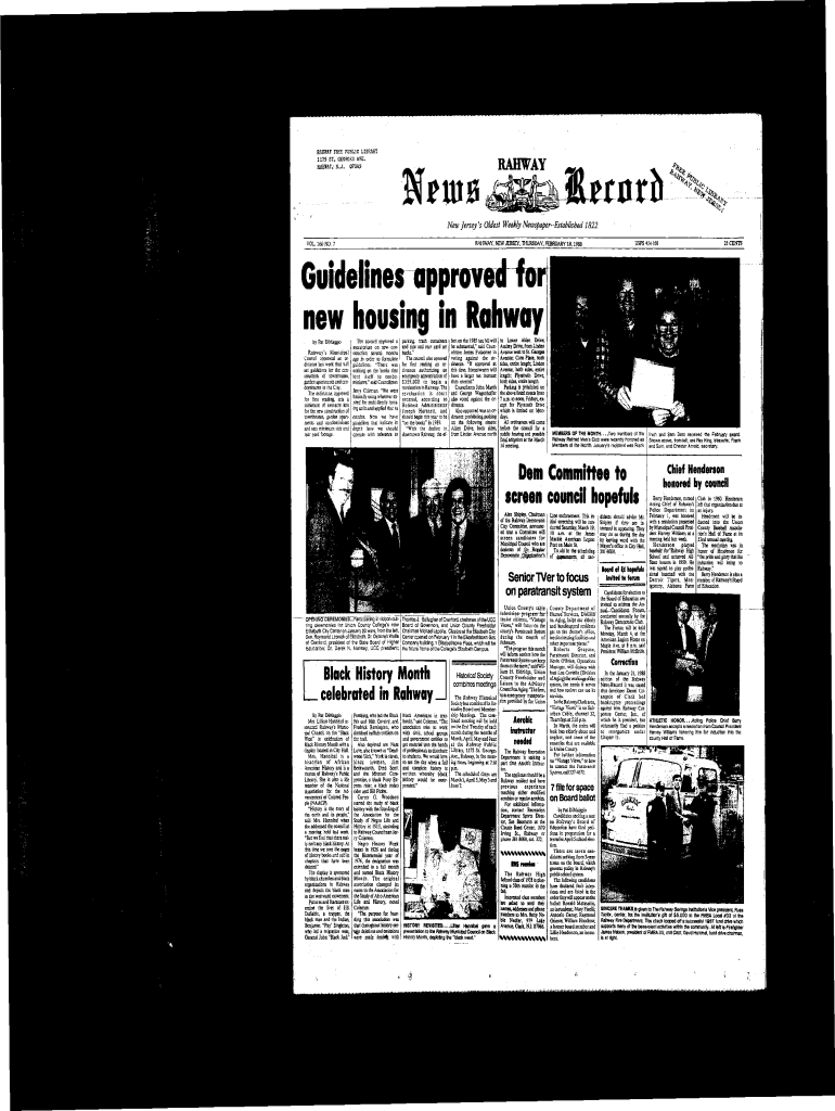 Fillable Online rahway's hometown newspaper Fax Email Print pdfFiller