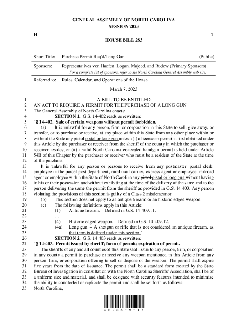 Fillable Online Purchase Permit Req'd/Long Gun. (Public) Sponsor Fax