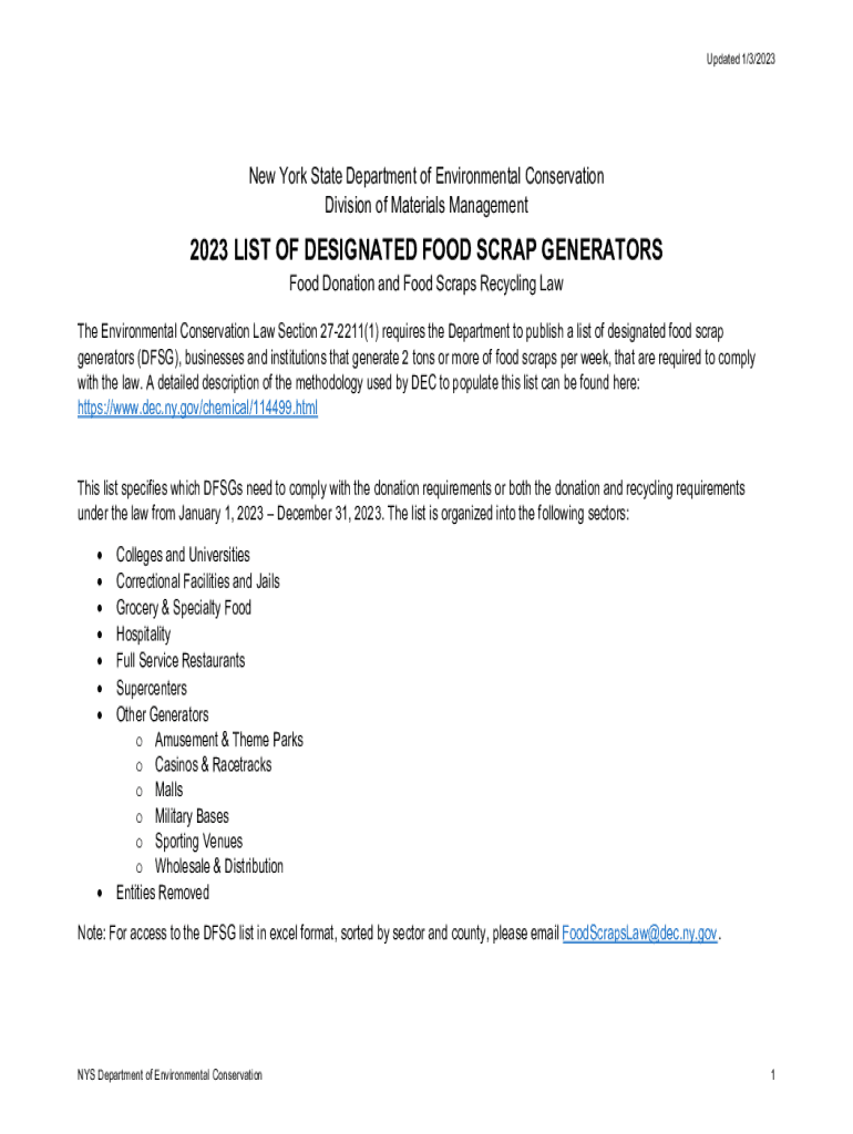 Fillable Online Food Rescue and Food Scraps Recycling Law Fax Email