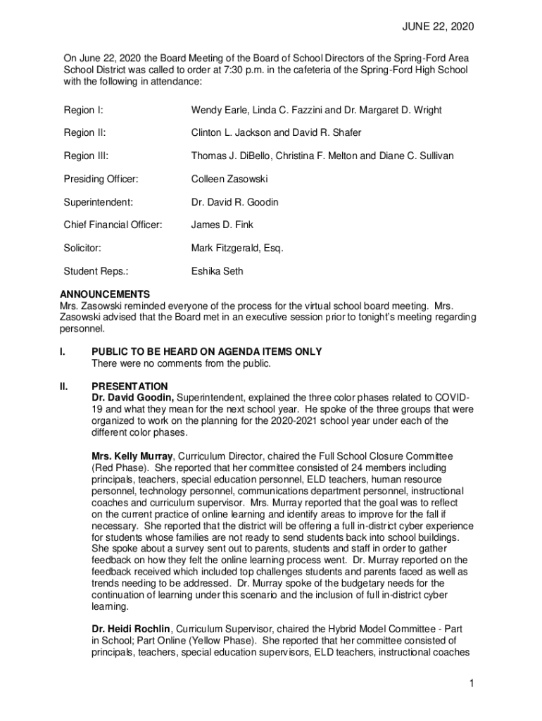 Fillable Online SpringFord School Board Fax Email Print pdfFiller