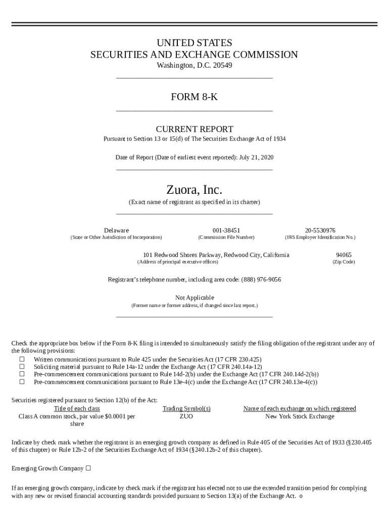 Zuora, Inc Doc Template pdfFiller