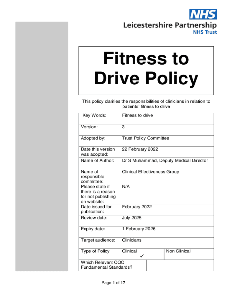 Fillable Online Assessing fitness to drivea guide for medical