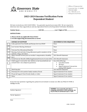 Fillable Online 20232024 Dependent Verification Worksheet Fax Email